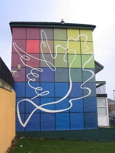 Peace mural on Rossville St