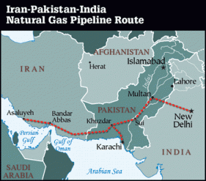 Iran-Pakistan-India pipeline; courtesy of State of Pakistan blog