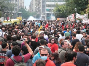 Protest in Syntagma Square; photo by Kia Mistilis