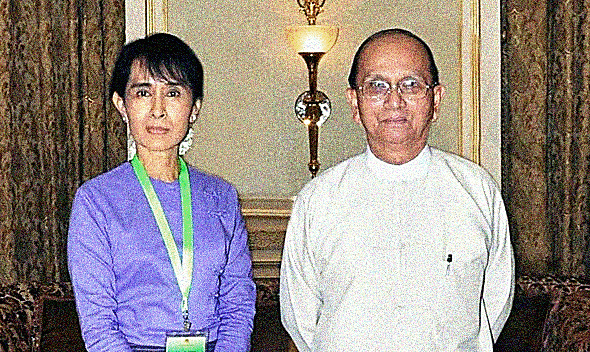 Aung San Suu Kyi and President Thein Sein