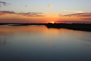 Sunset over the Lempa River, El Salvador