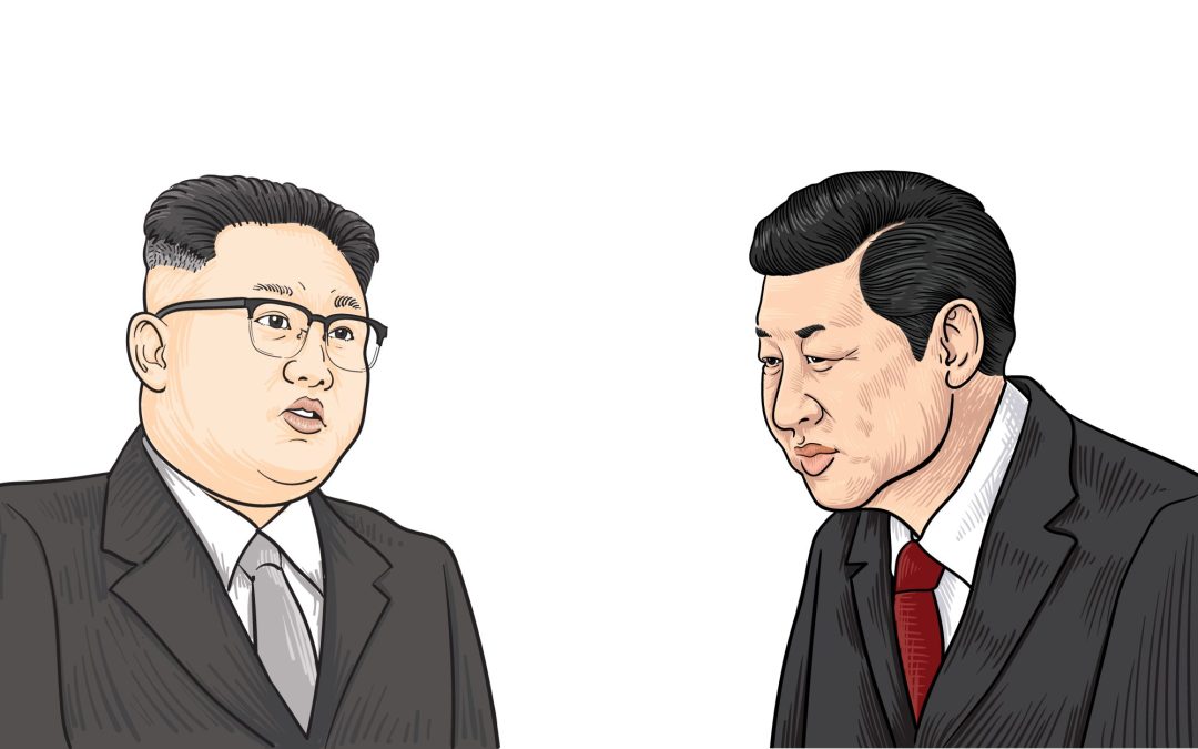 Xi,Jinping,And,Kim,Jong-un,Illustration,,March,30,,2018.